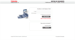 Desktop Screenshot of espaceclient.impression.toshiba.fr